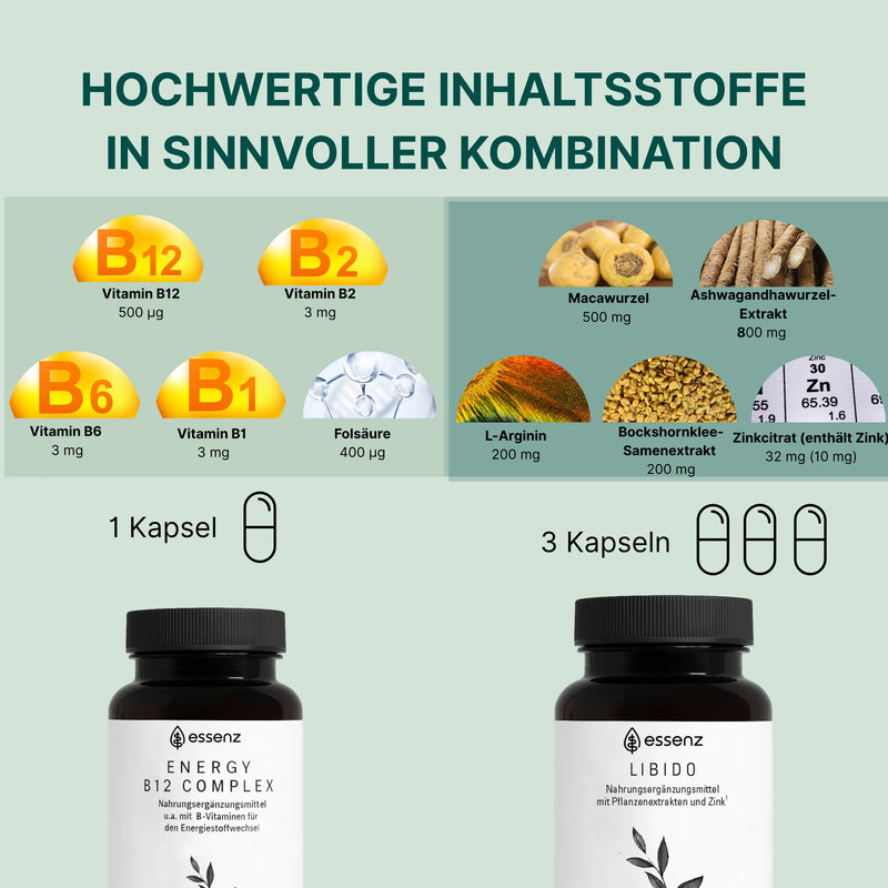 Energie & Ausdauer Bundle – Libido Kapseln & Energy B12 Complex
