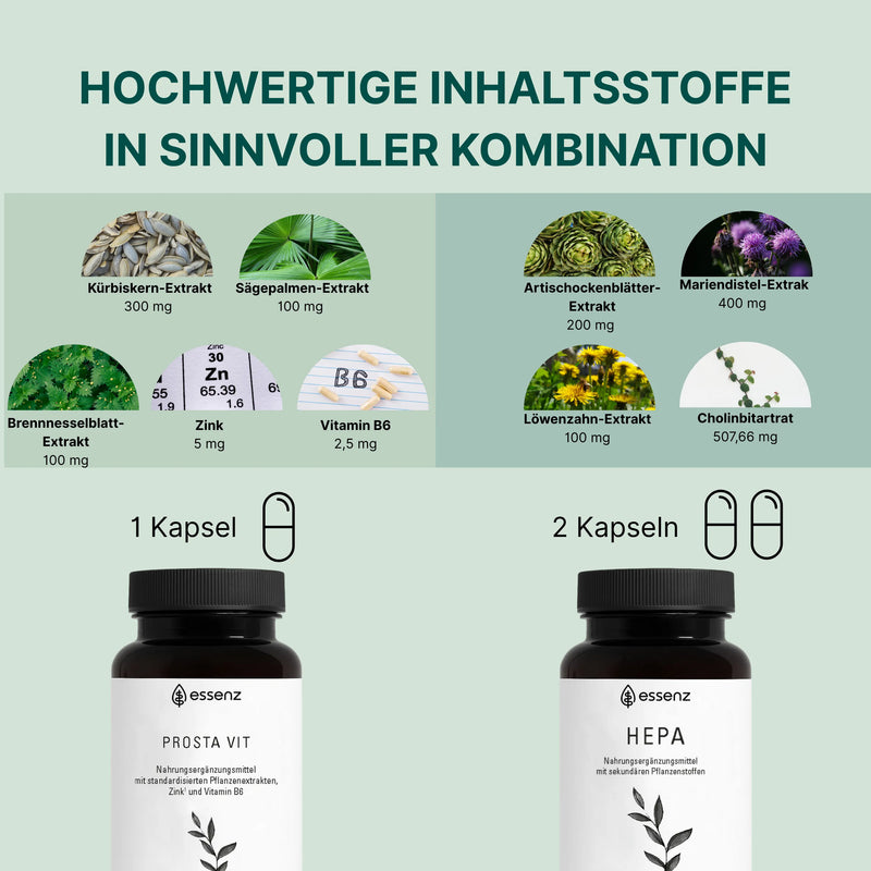 Men in Balance Bundle - Prosta Vit Kapseln & 2 x Hepa Kapseln