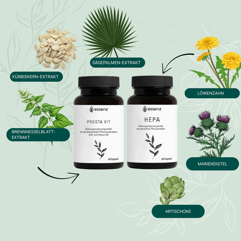 Men in Balance Bundle - Prosta Vit Kapseln & 2 x Hepa Kapseln