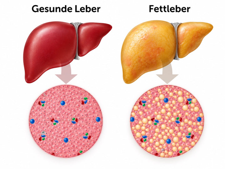 Gesunde Leber und Fettleber im Vergleich